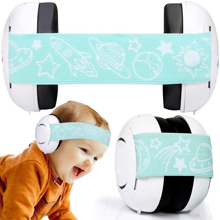 Наушници/Антифони Renew Force, 2 в 1, за бебета и деца, ергономични, много леки, без натиск, за защита на слуха, Син, 3249299446 SPACE