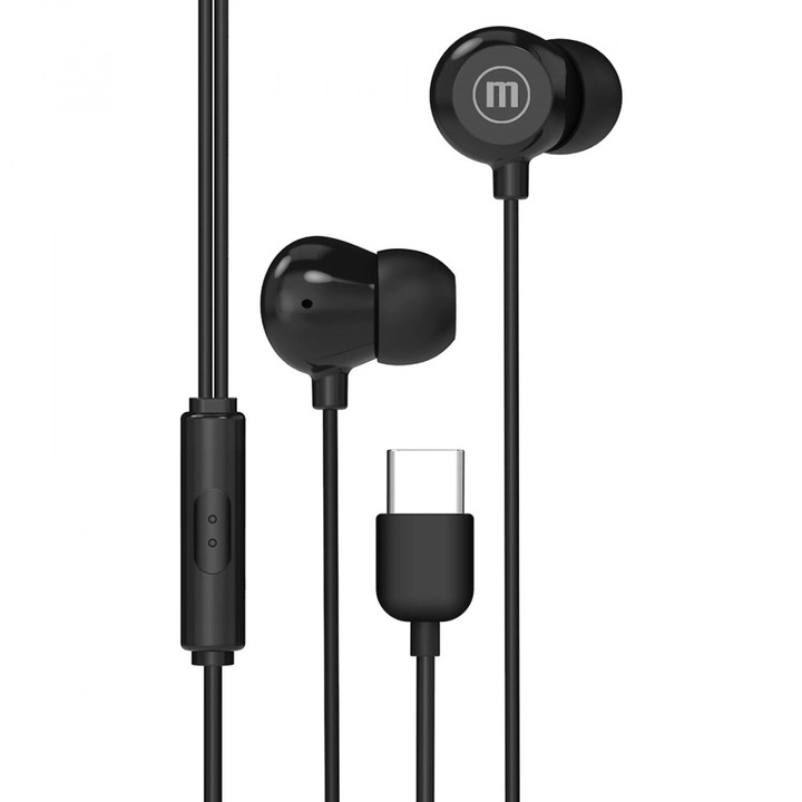 Слушалки тапи с микрофон MAXELL IN-BAX, USB-C, Черни