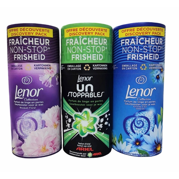 Lenor Unstoppables ароматизирани перли с аромат Ariel, Bouquet Floral, Envolée d'Air Zeebries, 140g