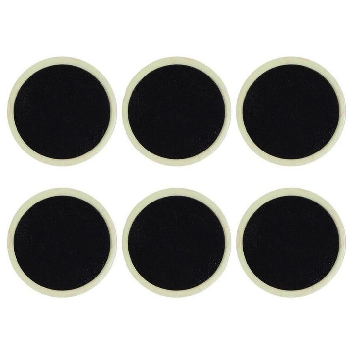 Petice autoadezive YANYXR pentru anvelope bicicleta cauciuc negru 2.8x2.8cm set 6 bucati