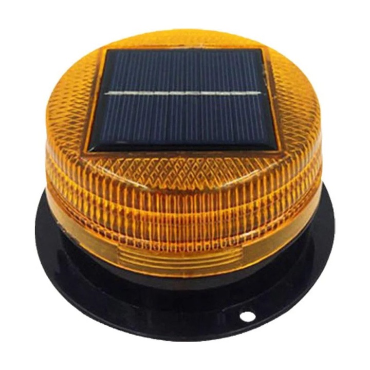 YANYXR 8 LED piros-kék-sárga 11.5cm mágneses napelemes figyelmeztető lámpa