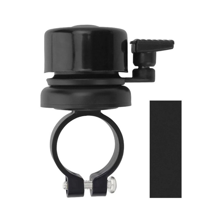 Sonerie bicicleta YANYXR, suport ascuns pentru AirTag, negru, 57x39x76mm