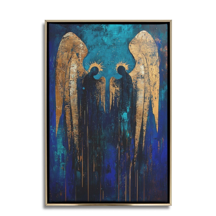 Pictura Pe Panza In Rama, DecoWalls, Rama American Box, Ingeri, 60x90 cm, Panza De Inalta Calitate Cu Gramaj De 260 G/M², Marginile Picturii Imprimate, Constructie Solida, Pictura Intinsa Pe Rama Din Lemn, Rama American Box, 1 Pictura, Multicolor