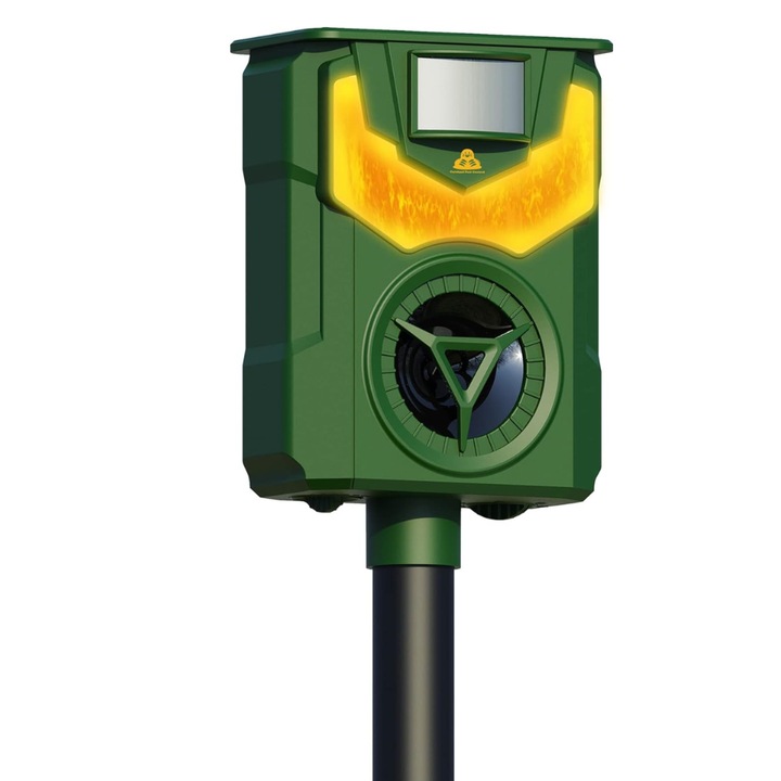 BIRAI BR06 kártevőirtó készülék, 6 üzemmód, 360°-os lefedettség, akár 700㎡-os hatótávolság, 200mAh akkumulátor, napelemes töltés, rezgés, vízálló IP44, ultrahang, rágcsálóriasztó, kertvédelem, egerek, kígyók, ökológiai eszköz