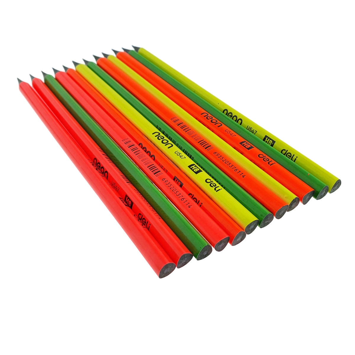 Set 12 creioane HB grafit, NEON U54700 DELI, wood free, corp ...