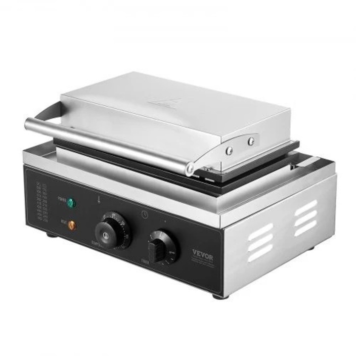 Търговска машина за гофрети, 6P без единична, незалепващо покритие, неръждаема стомана