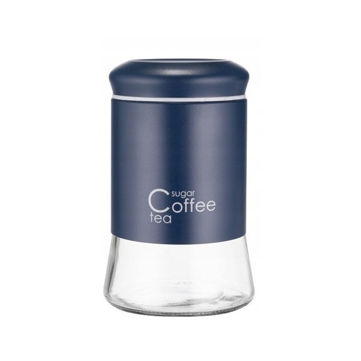 KADAX Recipient de cafea din sticla 18 x 11 cm, bleumarin