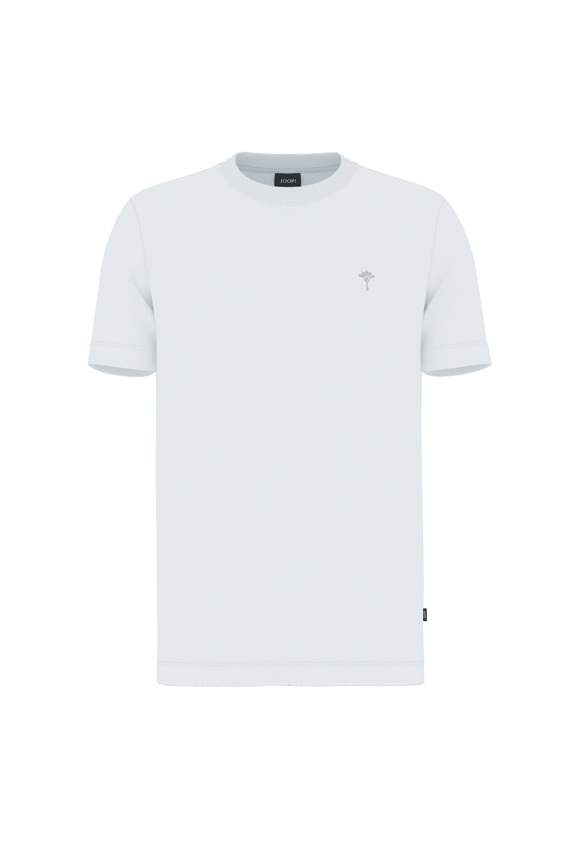 Joop!, Tricou din bumbac organic cu decolteu la baza gatului, Alb, M