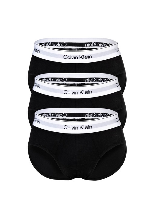 CALVIN KLEIN, Слипове с лого - 3 чифта, Бял/Черен