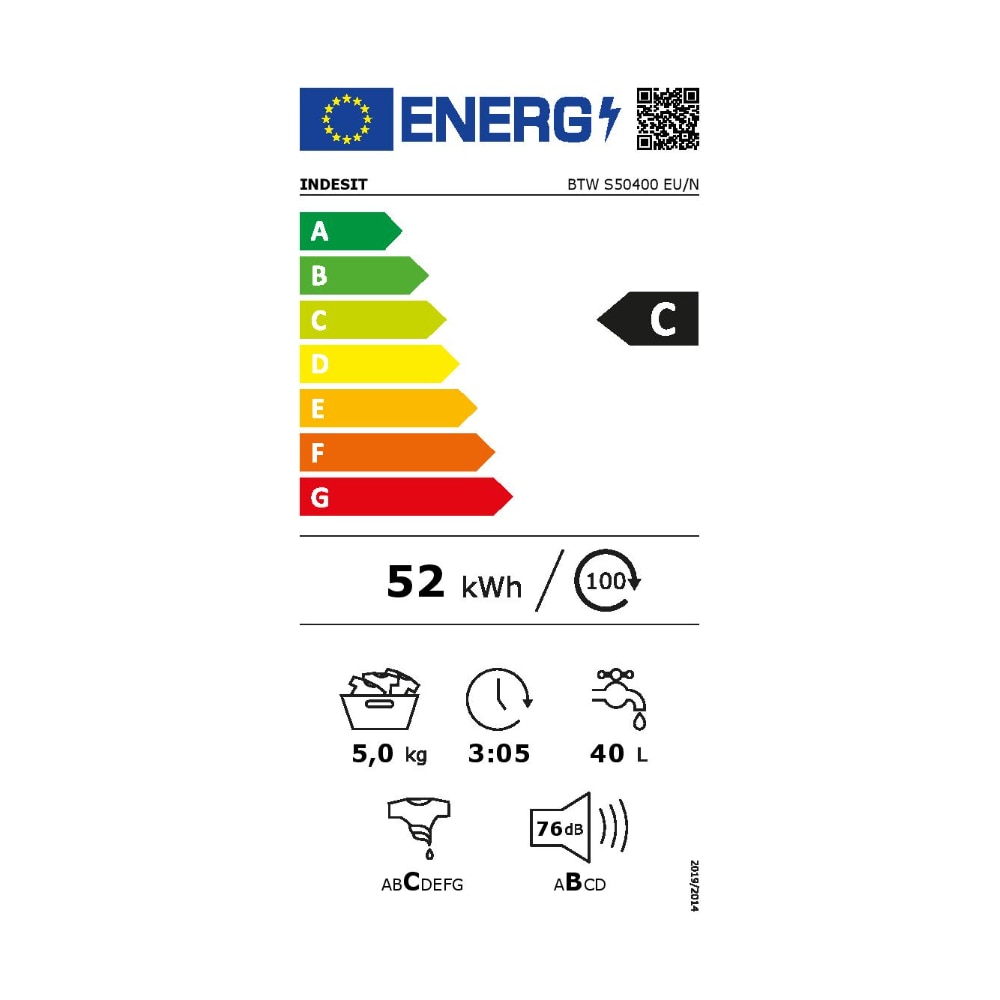 Masina de spalat rufe cu incarcare verticala Indesit BTW S50400 EU/N, Turn&Go, Energy Saver, 1000 rpm, 5 kg, Clasa C, Alba