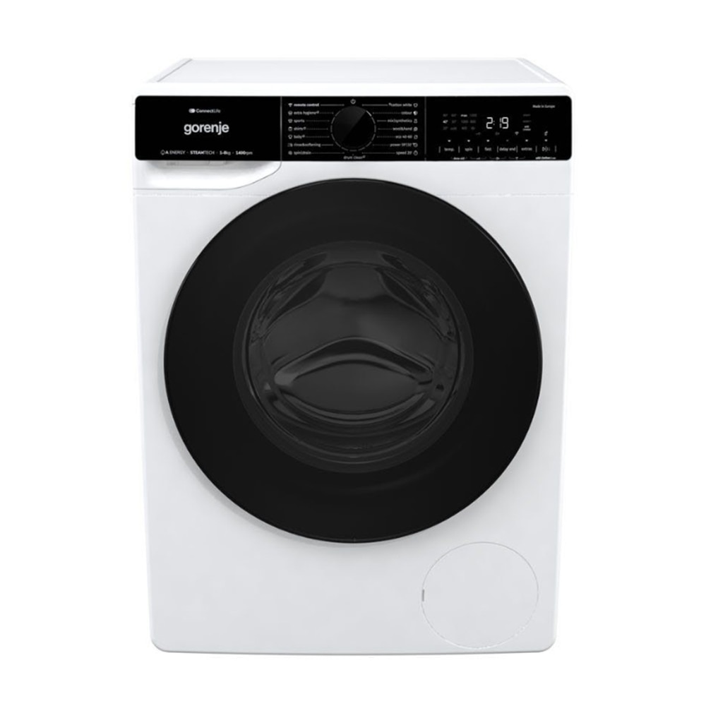 Masina de spalat rufe Gorenje WPNA84A2TSWIFI, ConnectLife, SteamTech, Extra Hygiene, 1400 rpm, 8 kg, Clasa A, Alba