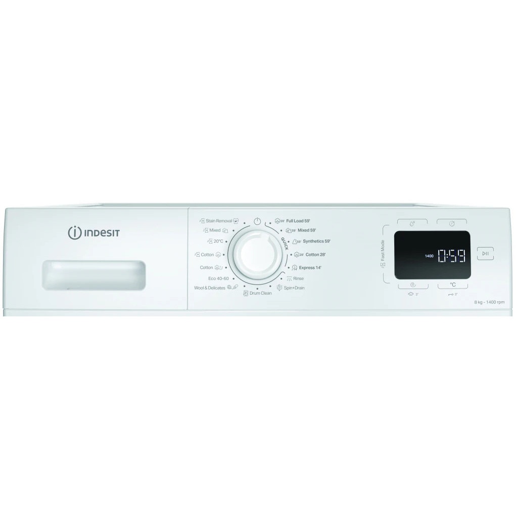 Masina de spalat rufe Indesit IM 864 MY TIME EE, Steam, 5 programe rapide, 8 kg, 1400 rpm, Clasa A, Alba