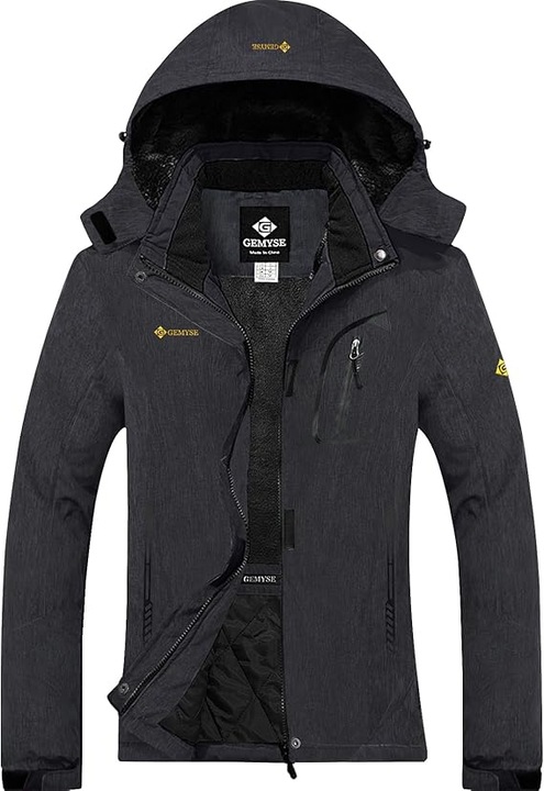 Jacheta sport femei, captusita, impermeabila, cu gluga si 4 buzunare, Gri