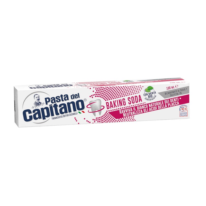 Pasta de Dinti cu Bicarbonat de Sodiu, 100ml, Pasta Del Capitano