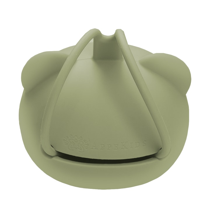 Suport pentru suzeta din silicon, AppeKids, The Little Bear - Raw Green