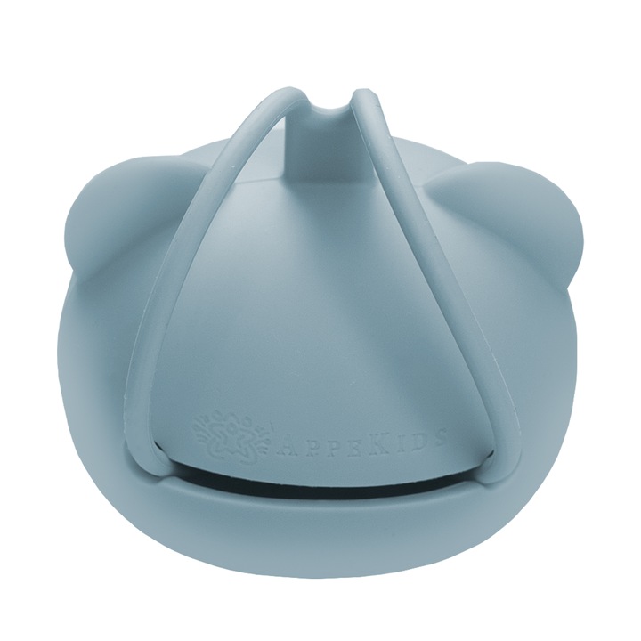 Suport pentru suzeta din silicon, AppeKids, The Little Bear - Aqua Blue