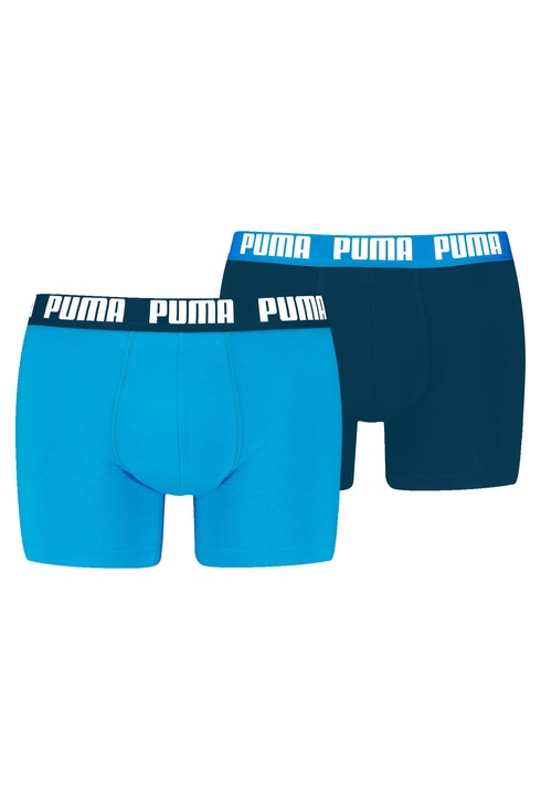 Puma, Set de boxeri cu banda logo - 2 perechi, Albastru deschis