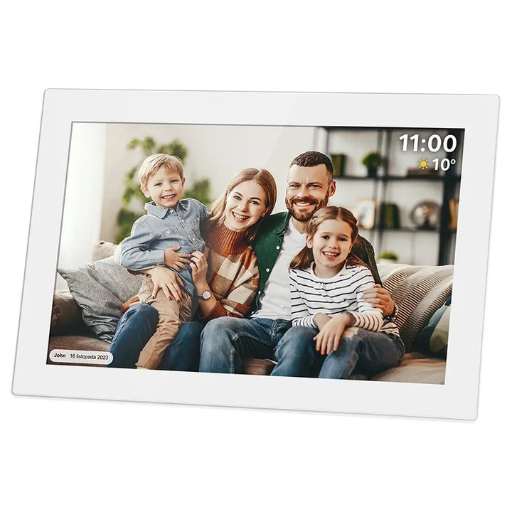 Rama foto digitala Kruger&Matz Frameo KM1100W, Ecran tactil IPS 10.1", Wi-Fi (Alb)