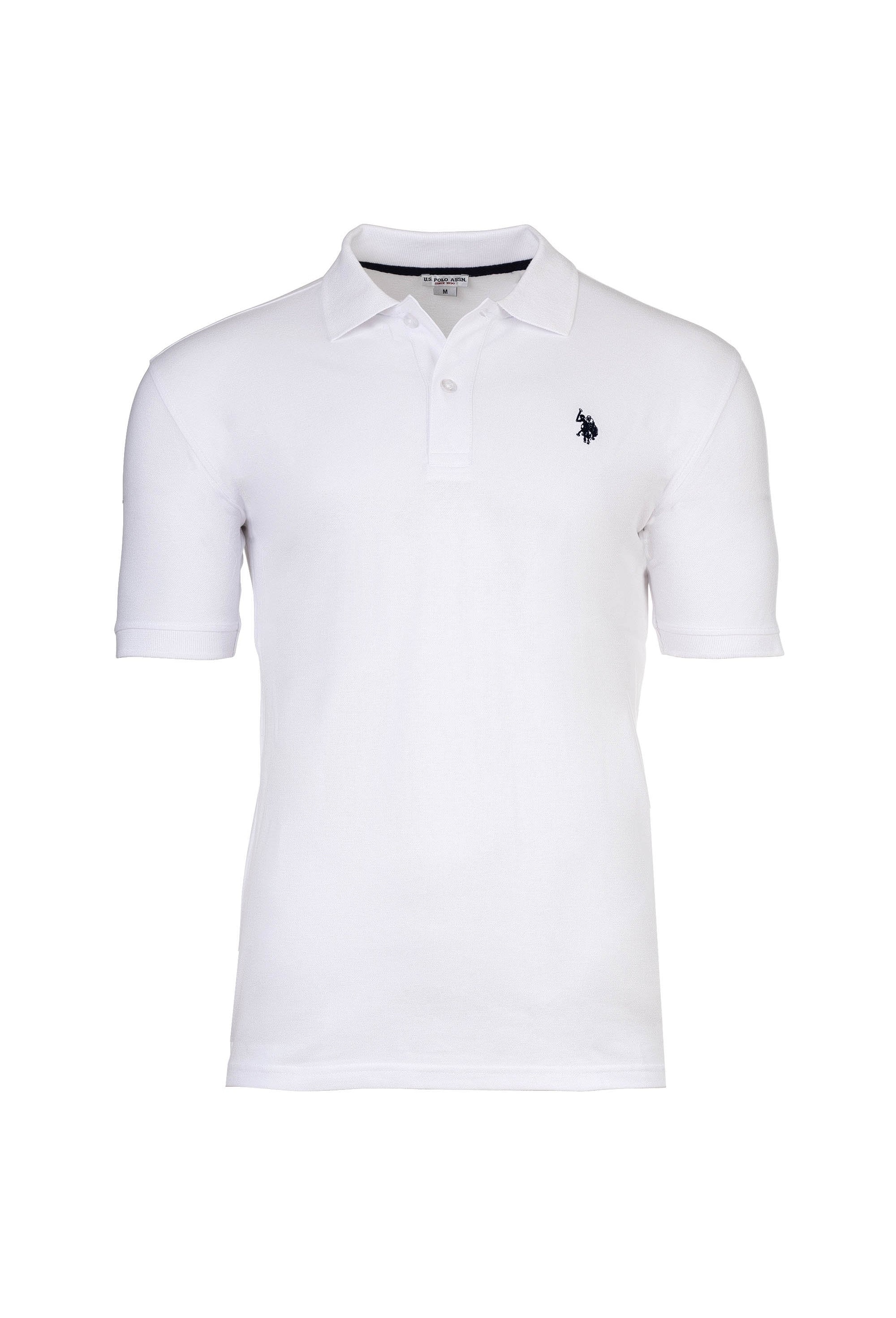 U.S. Polo Assn., Tricou polo cu broderie logo, Alb, M
