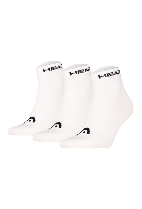 HEAD, Set de sosete pana la glezna unisex - 3 perechi, Alb