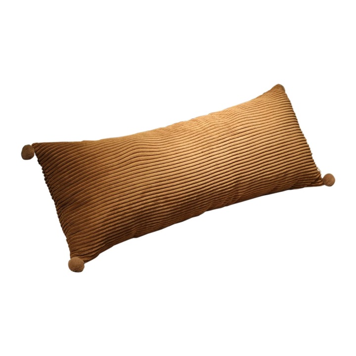 Hosszú testpárna, memóriahab, cipzáras huzat, kávé, 60cm