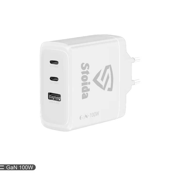 Incarcator 100W USB-C, GaN, PD3.0, QC4.0, Alb
