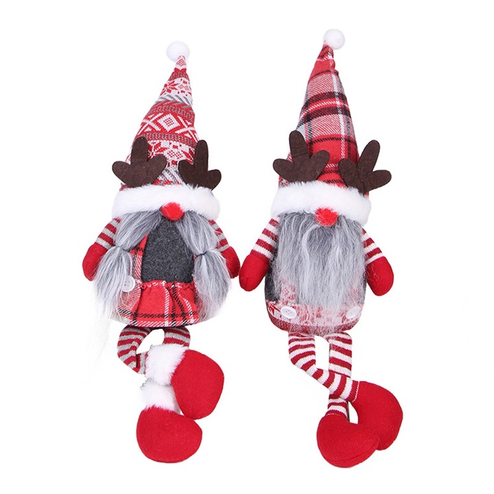 Set 2 Papusi Gnomi de Craciun, BYONDSELF®, 46×15 Cm, Multicolor