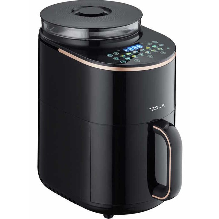 Tesla AF450BCS, Air fryer, 1500 W, 4.5 l, 30-200 C, Fekete-Réz, Forrólevegős sütő