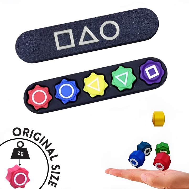 Squid Game Gonggi, традиционна корейска игра Salestore.ro® с балансирано тегло, 3D отпечатано, идеално за деца и семейства, многоцветно