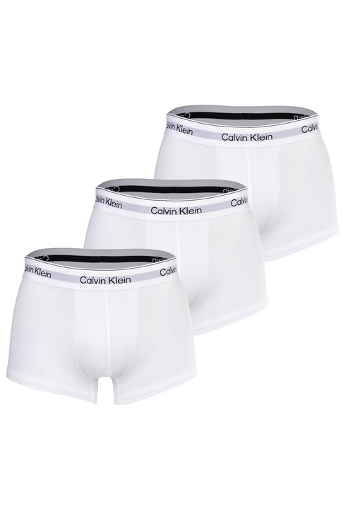 CALVIN KLEIN, Set de boxeri cu banda logo in talie - 3 perechi, Alb, S