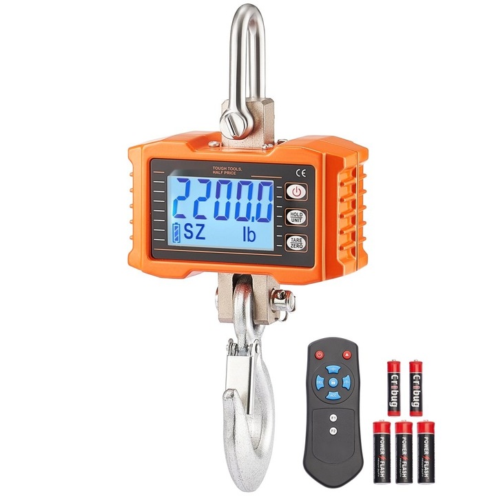 Cantar Digital Macara, Model Industrial, Robust, Suspendat, Capacitate 1 Tona, cu Telecomanda