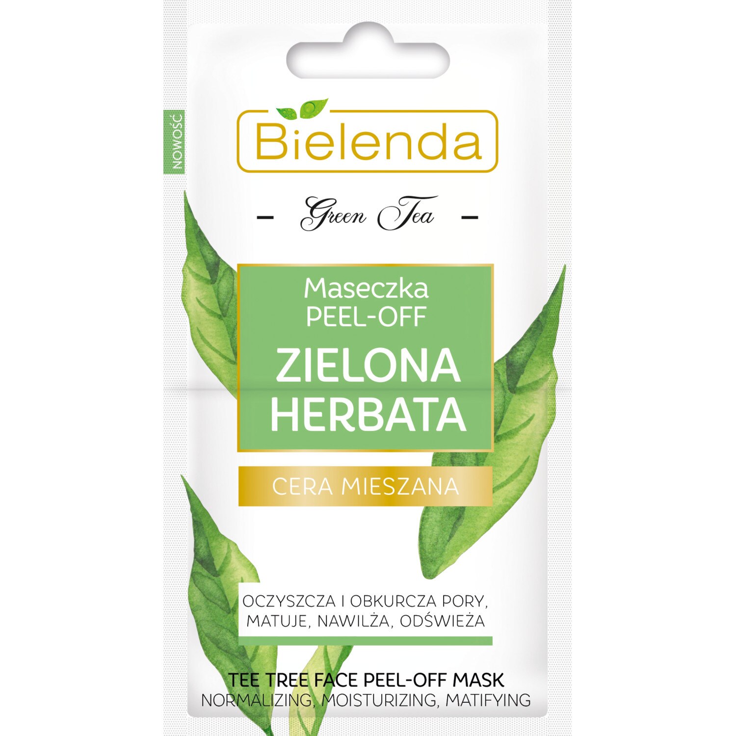 Masca de fata Pell Off Mask - Green Tea 2 x 5 g, Bielenda