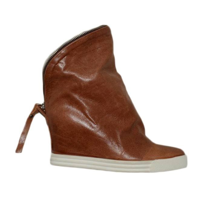 Botine moderne cu platforma ascunsa, D&J Exclusive, Maro