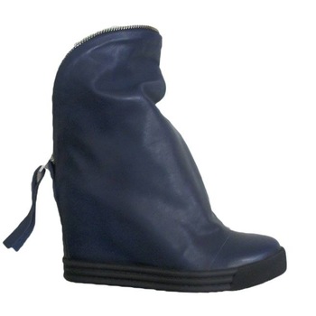 Botine moderne cu platforma ascunsa, D&J Exclusive, Albastru marin Botine moderne cu platforma ascunsa, D&J Exclusive, Albastru marin
