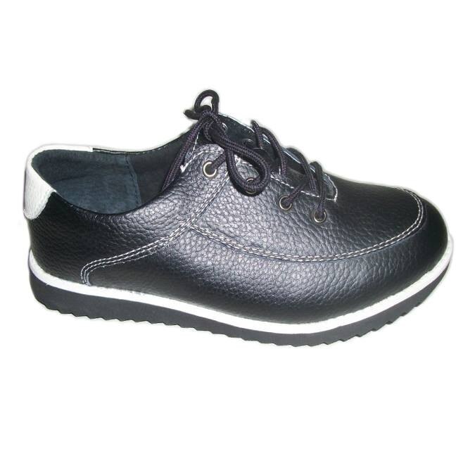 Pantofi din piele cu insertii ,D&J Exclusive, Negru