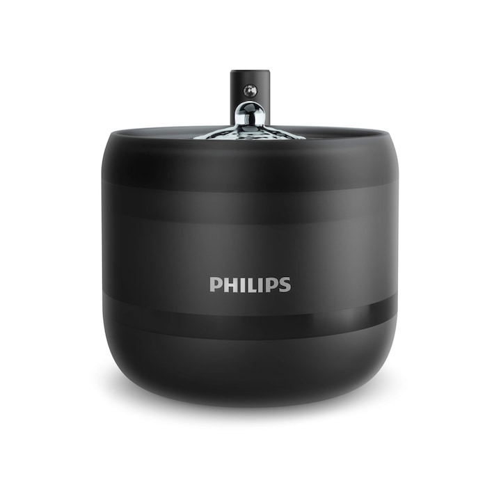 Fantana de apa automata pentru animale Philips, seria PET, sistem de filtrare pluristratificat, 2.2l, nivel de zgomot redus, senzor de miscare, design antizgariere, cu bol antivarsare