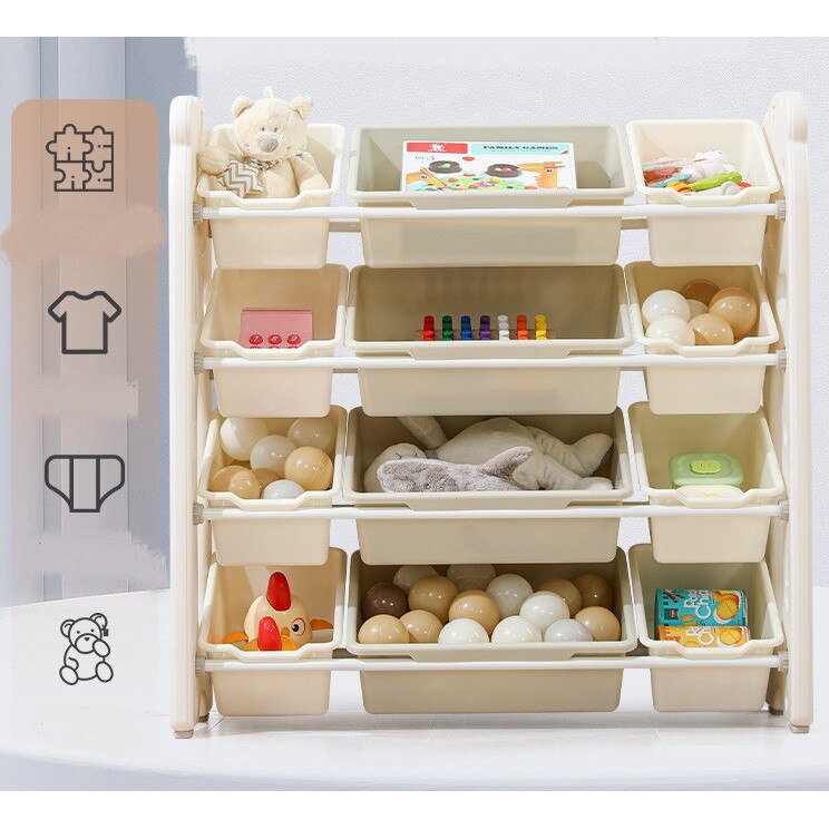 Organizator pentru copii Nichiduta Garden White Bear, cu rafturi