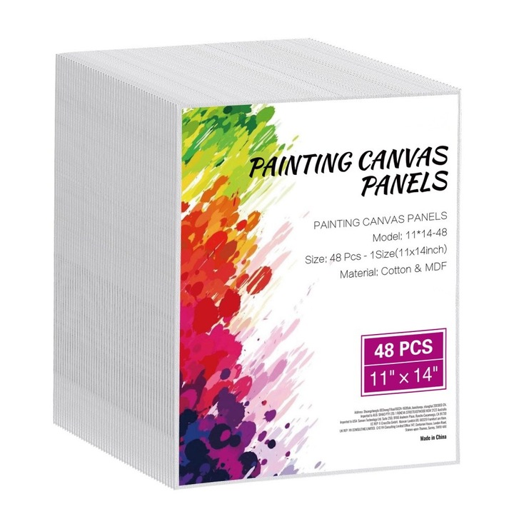 Set 48 placi de panza pentru pictura, dimensiuni 35.5 x 28 cm, grosime 3 mm, alb