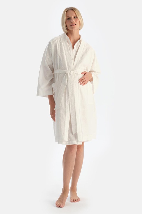 Dagi, Rochie de seara din bumbac, pentru gravide, Alb murdar, L-XL