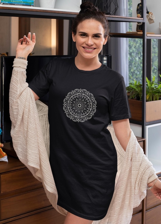 Camasa de Noapte pentru femei cu imprimeu P25 Abstract flower