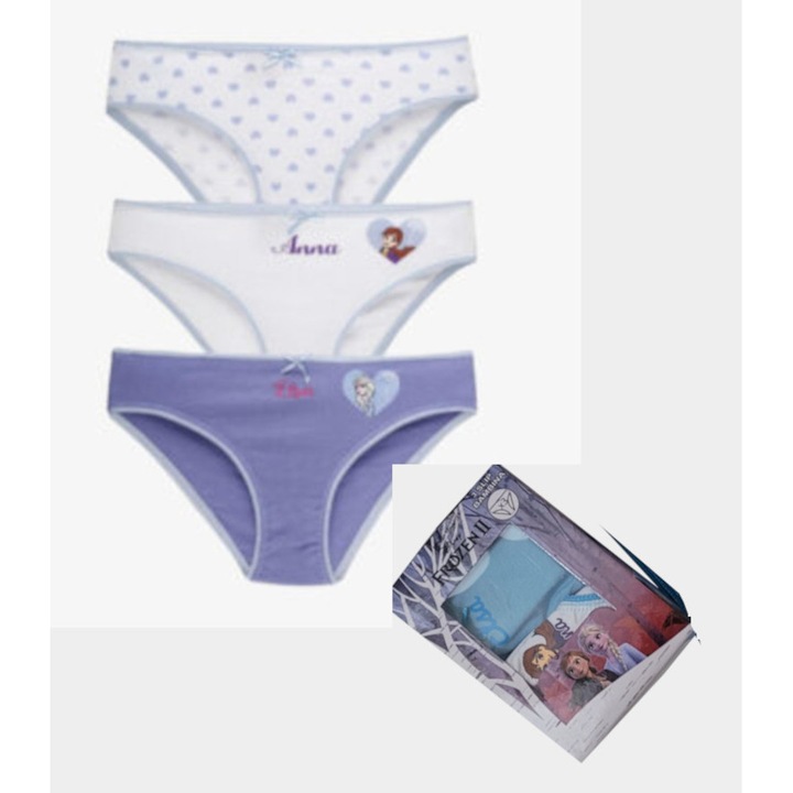 Set 3 Chiloti Fetita, Disney Frozen ll. Ana si Elsa, DY80E6223-01, Multicolor