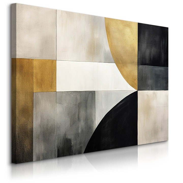 Картина Muralo, за всекидневна Glamourr Style 120 cm x 80 cm Абстрактни геометрични бетонни шарки