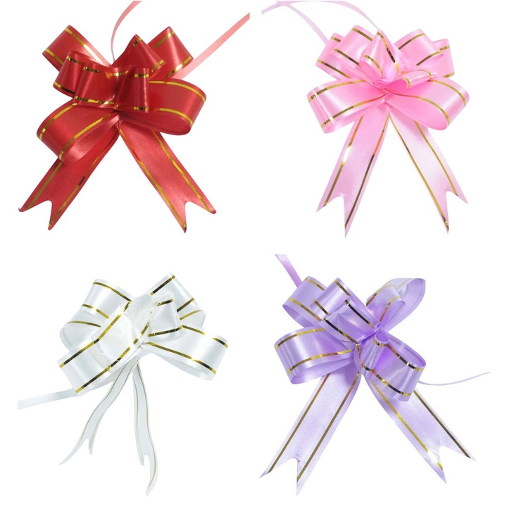 Set 40 bucati, Fundite cu autoformare pentru cadouri, 7x7 cm, 4 culori