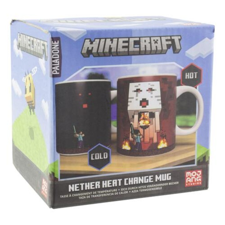 Cana termica Paladone Minecraft Nether Heat Change colour, negru/ maro