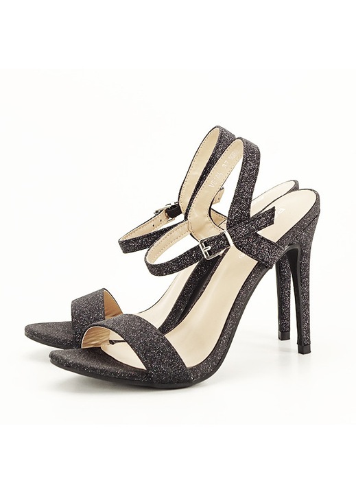 Sandale negre cu toc inalt Mia 131 8457, Negru