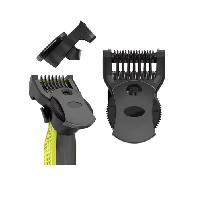 Aisdelu kompatibilis Philips OneBlade borotva, vezetőfésű 14 különböző méretű (0,4-10 mm), nedves és száraz használatra, fekete