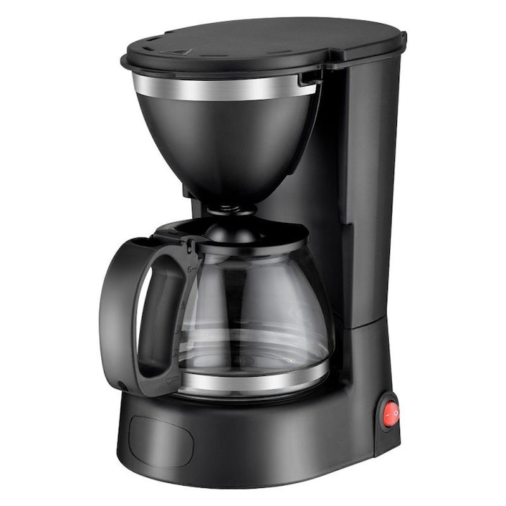 Кафемашина 650 W, 750 ml, стъклена гарафа, лъжица за перфектно дозиране, автоматично изключване, елегантен и мощен дизайн, идеална за ароматно кафе у дома или в офиса