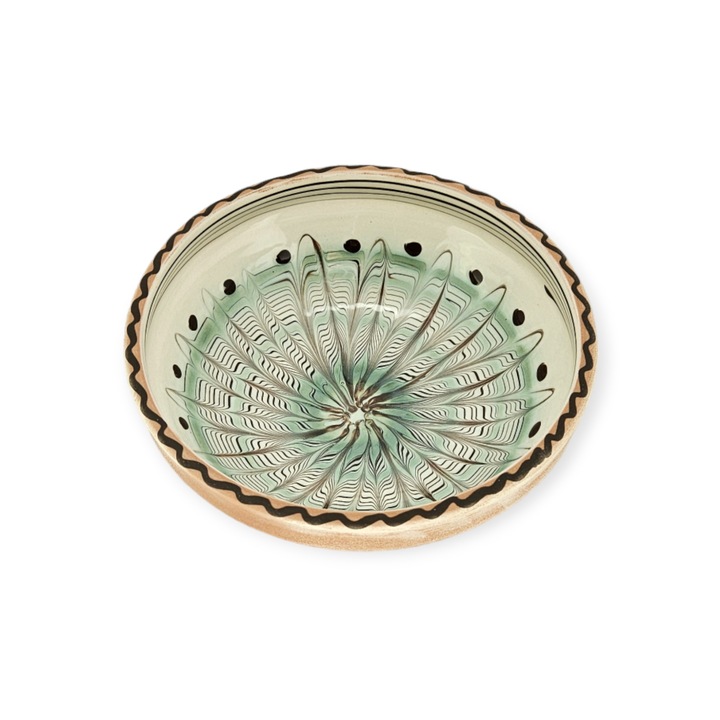 Strachina Traditionala CERAMICA DE HOREZU 1619 model Spic culoare Verde 19cm