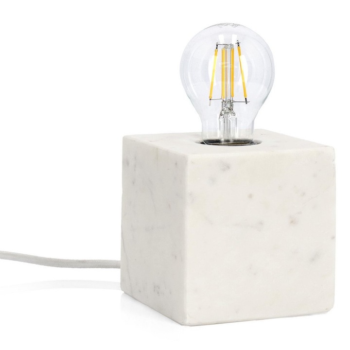 Set 2 veioze marmura Mandla 12x12x25 cm