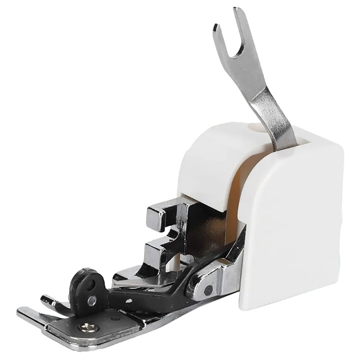 Piciorus taietor lateral pentru masina de cusut, universal, din ABS si otel inoxidabil, pentru taiere si overlock, alb/argintiu, 75 x 45 x 35 mm, cod 0803BM-BSTY00636550